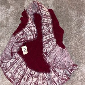 This a fuzzy cardigan which is very cozy